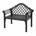 Banco de exterior de acero con respaldo de celosía y asiento de listones color negro 120 cm x 60 cm x 85 cm